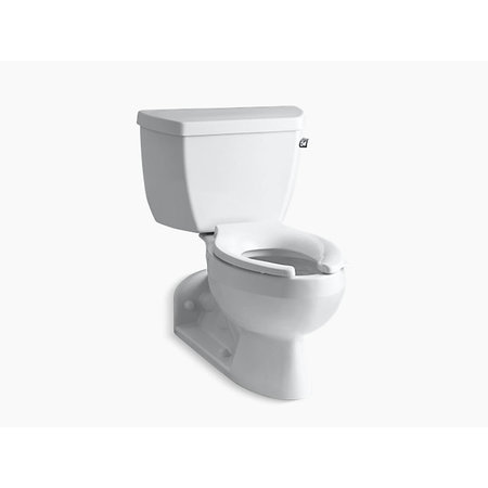KOHLER One-Piece Toilet D-Code Siphon Jet, Elong., Side Lever Right Wh, 1.6 gpf, White 3554-RA-0